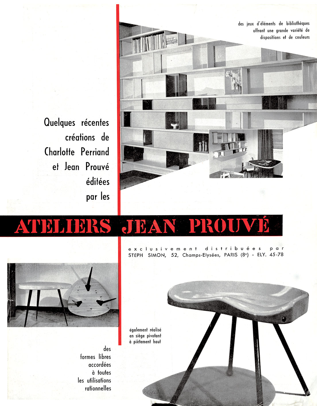 Advertisement from the Ateliers Jean Prouvé, in <i>L’Architecture d’aujourd’hui,</i> no. 46, February 1953.