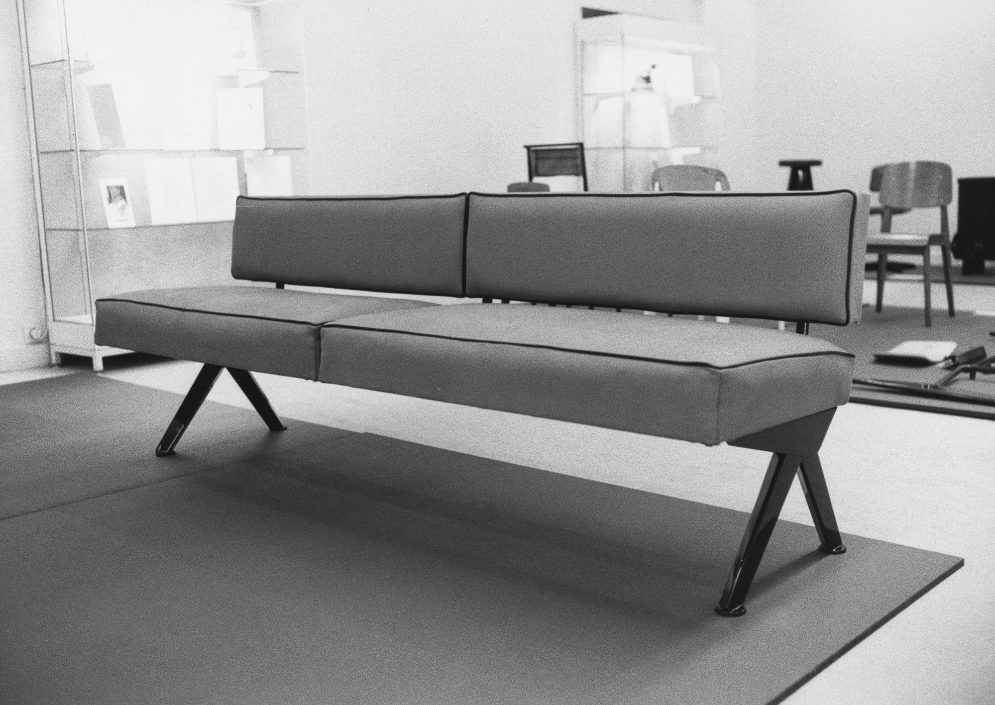 Bench, variant with cushions, 1955.