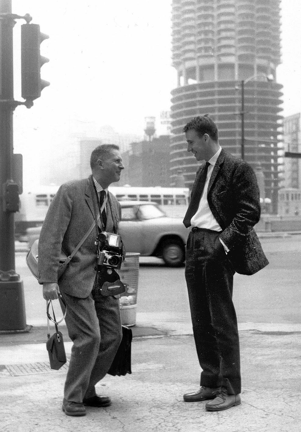 Jean Prouvé et Jean Swetchine à Chicago, automne 1963.