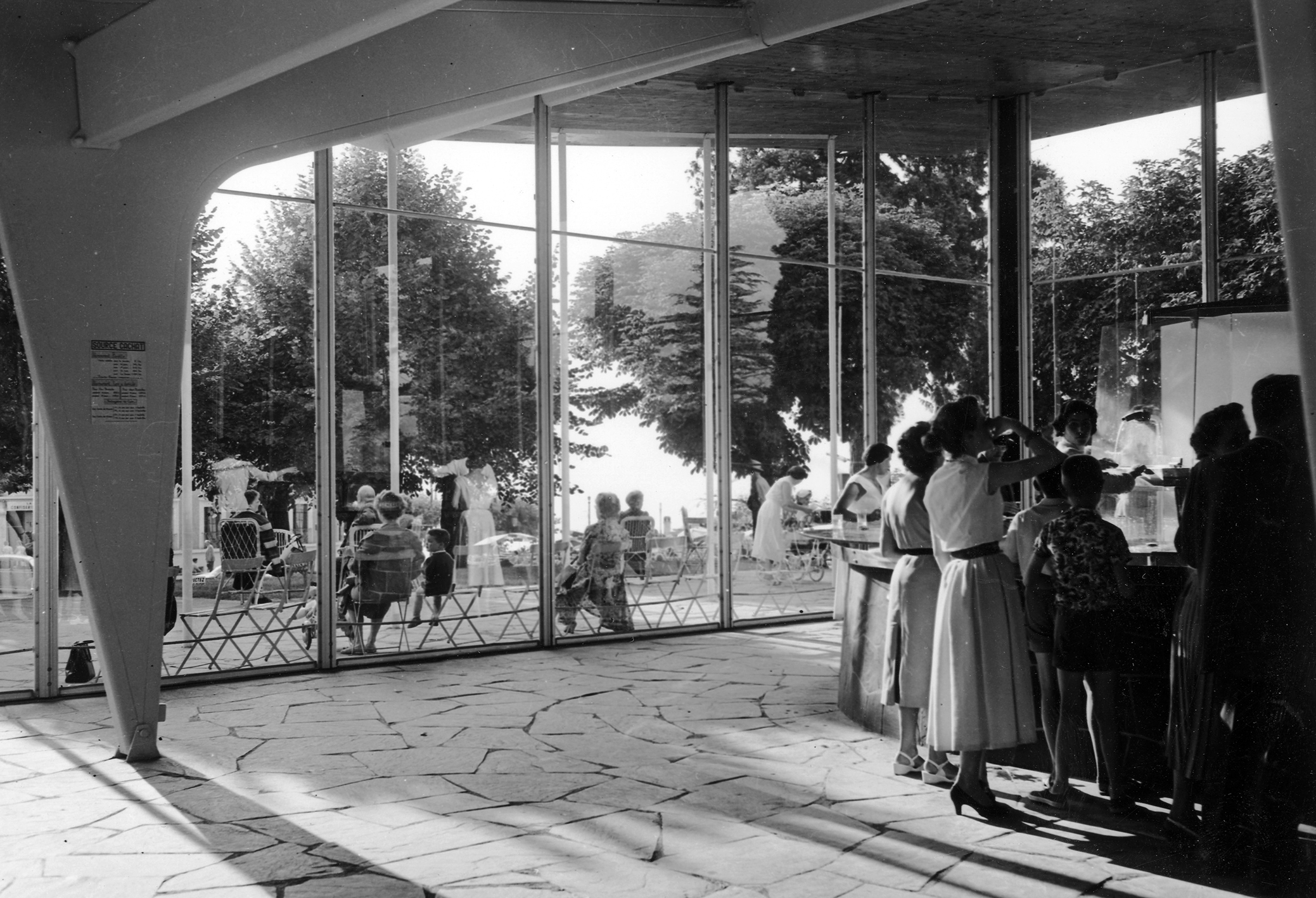 Cachat mineral water pump room, Évian, 1956 (Jean Prouvé, with architect M. Novarina, engineer S. Ketoff).