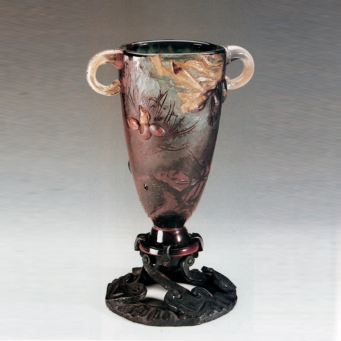 Stand for a vase by Émile Gallé, ca. 1918. Wrought iron.