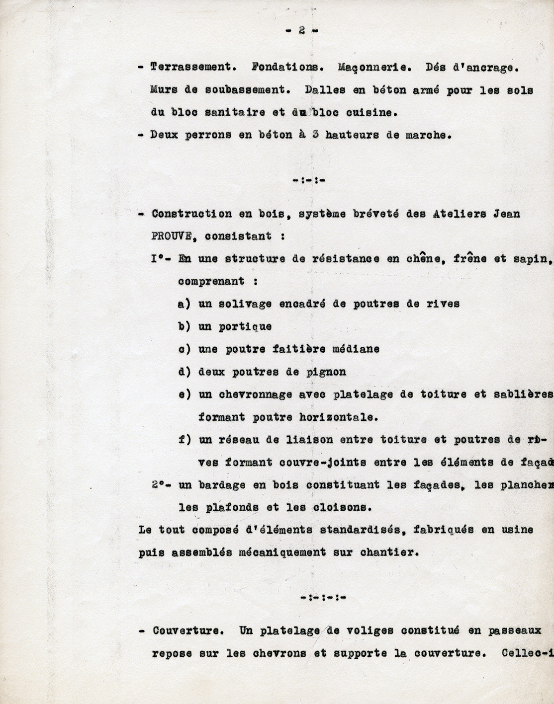 “Bureau Central de Constructions: the fully equipped BCC family house”. Technical specifications, 11 March 1942.