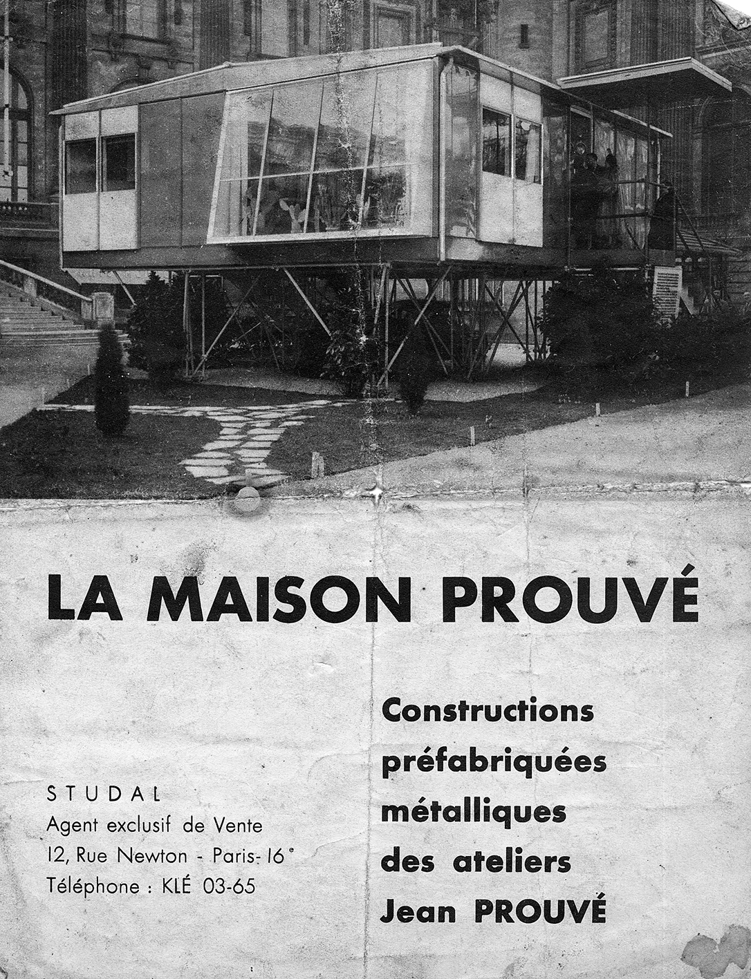 « La maison Prouvé ». Brochure publicitaire pour les Ateliers Jean Prouvé, Studal, Paris, c. 1950.