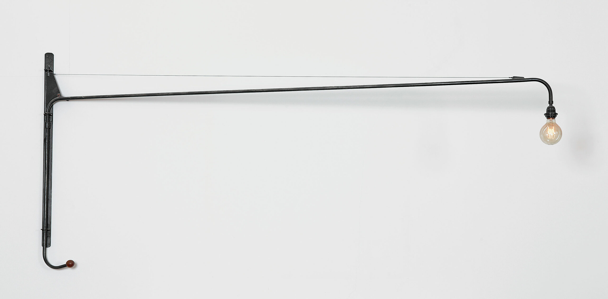 Swing-jib lamp no. 602, with adjustment handle, for the Air France building, Brazzaville, 1952.