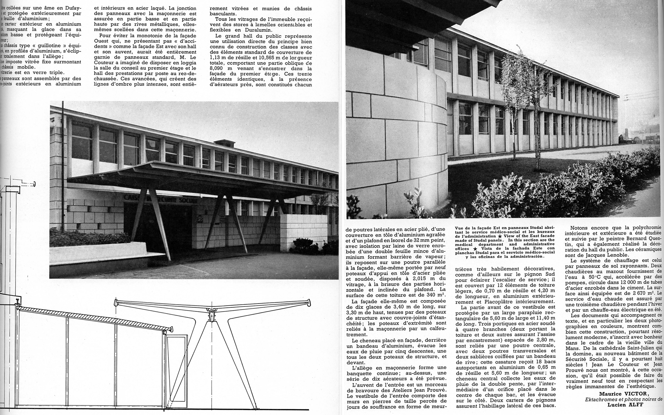 « L’immeuble du Mans de la Sécurité sociale ». <i>Techniques et Architecture,</i> n° 2, 1955.
